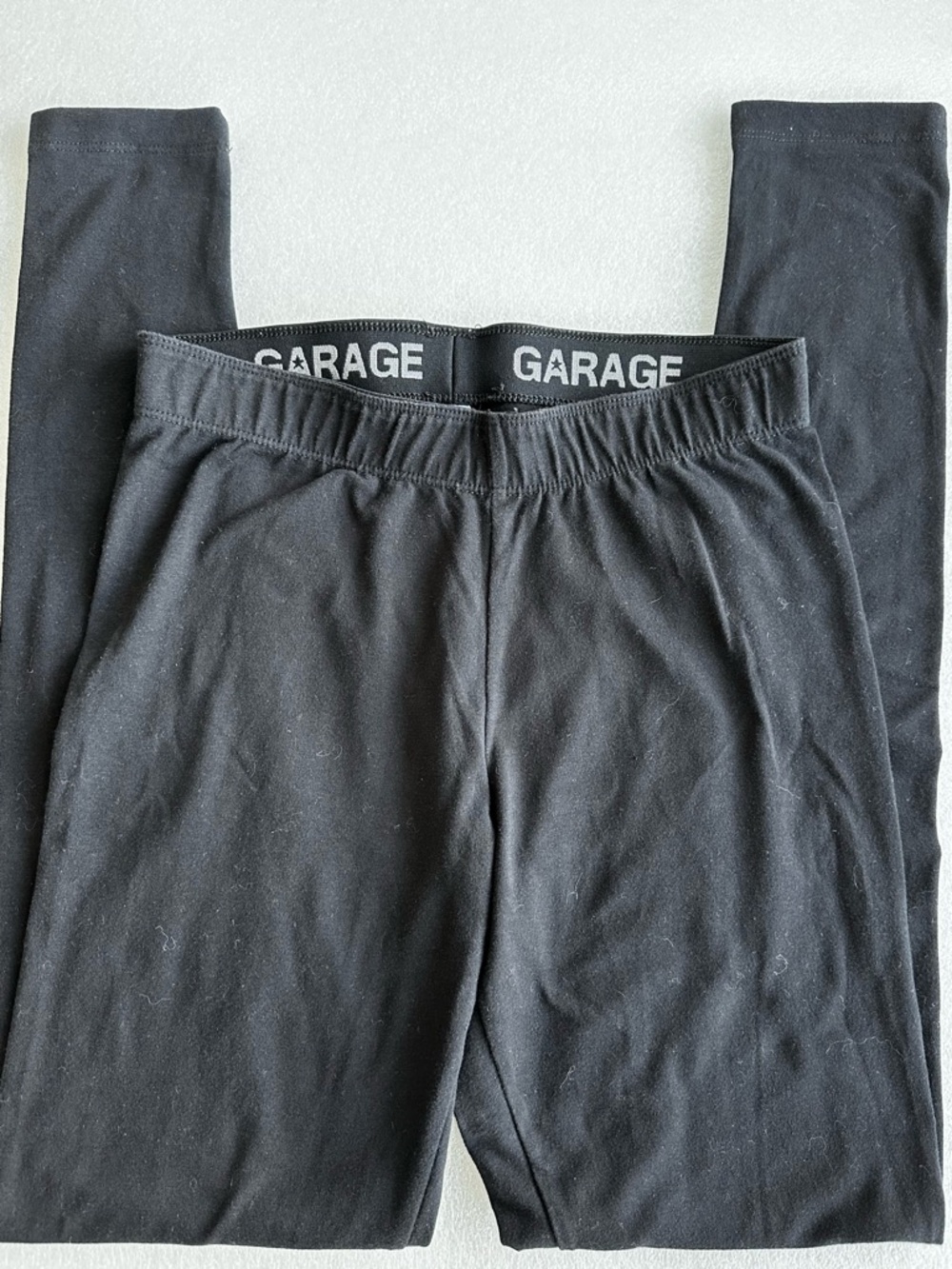Garage Black Elastic-Waist Logo Leggings